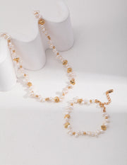 Fresh Water Pearl Golden Aurora Pearl Bracelet Ensemble