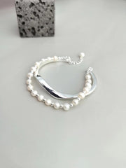 Silver Pearl Bracelet