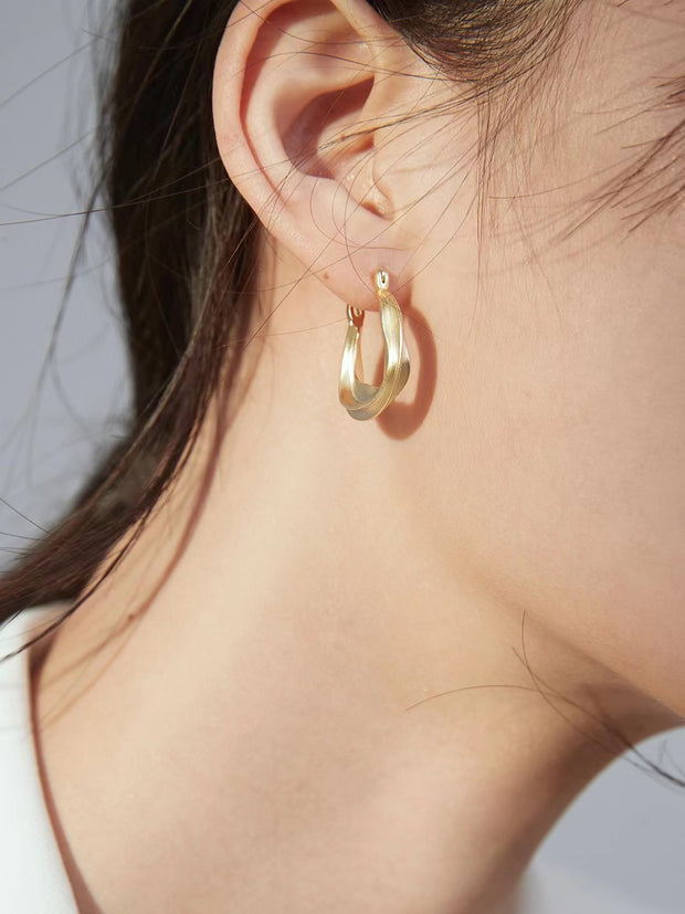 Golden Freeform Earring