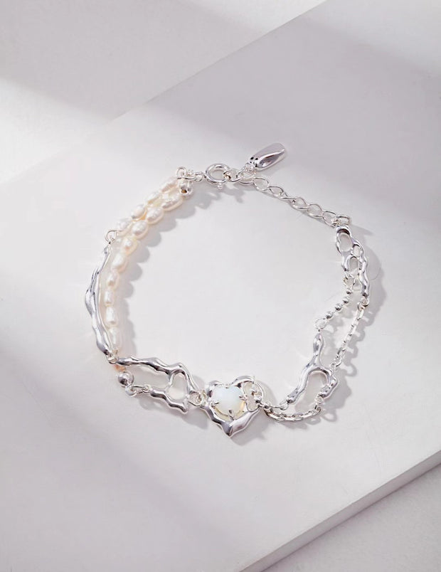 Abstract Natural Pearl Bracelet