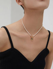 little Pearl Heart Shape Necklace