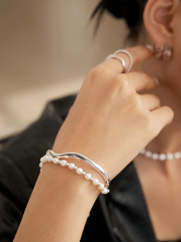 Silver Pearl Bracelet